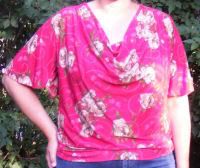 Red Asian Butterfly Top, size 18