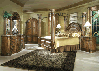 Classical Solid Wood Canopy Bedroom - Luxury Home Design Interior ...