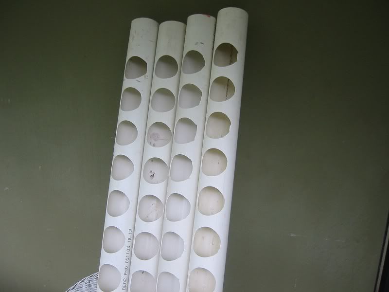 Holes drilled in PVC