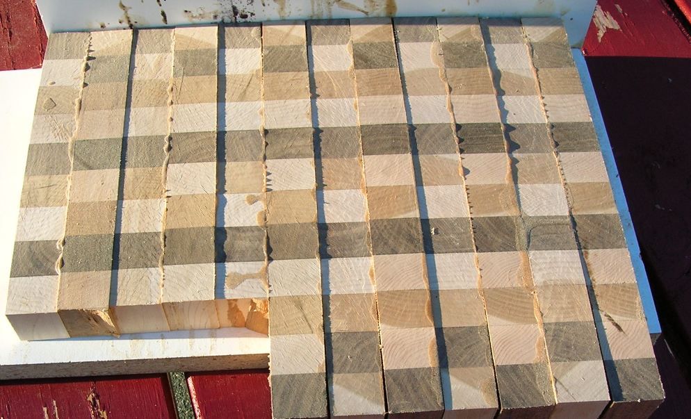 How do you glue end grain cutting boards?