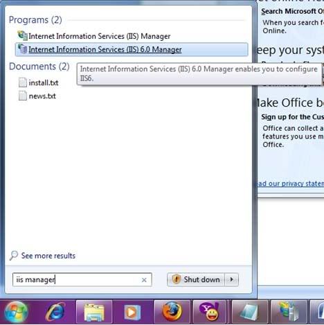 start up iis manager