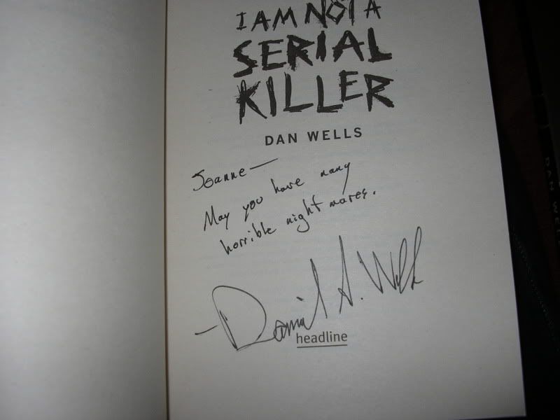 signed I am Not a Serial Killer by Dan Wells