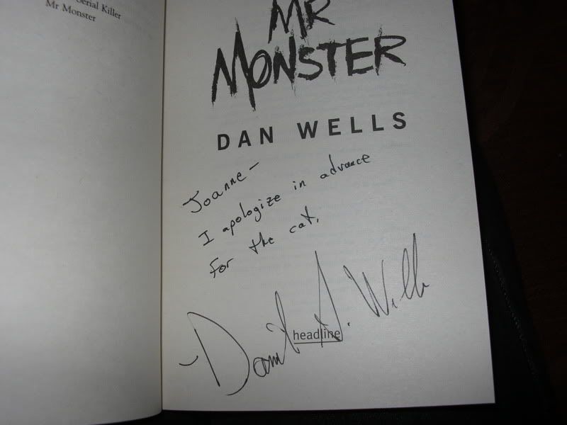signed Mr Monster by Dan Wells
