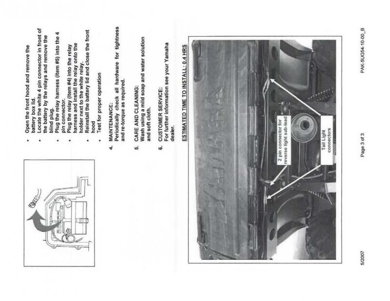 Switching Tail Lights Yamaha Rhino Forum