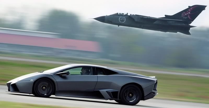 Lamborghini Reventon w/ Fighter Jet Pics