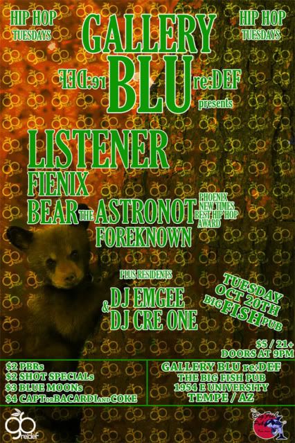 Bear the Astronot, Listener, Fienix, Foreknown