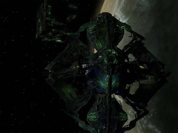 The Borg Queen uses a diamondshaped ship to direct all Borg operations