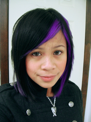 Black Hair With Purple Streaks. Here#39;s my hair, it#39;s not