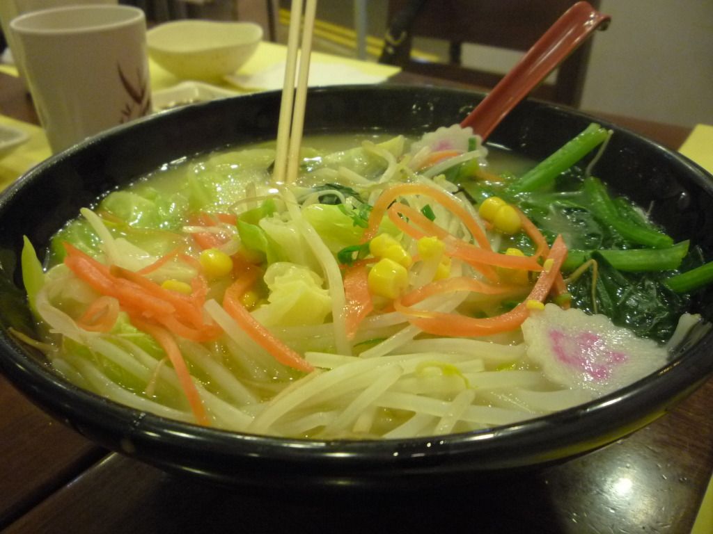 Vegetable Ramen at a Japanese Restaurant right beside and across from The Vine Vegetable Ramen at a Japanese Restaurant right beside and across from The Vine