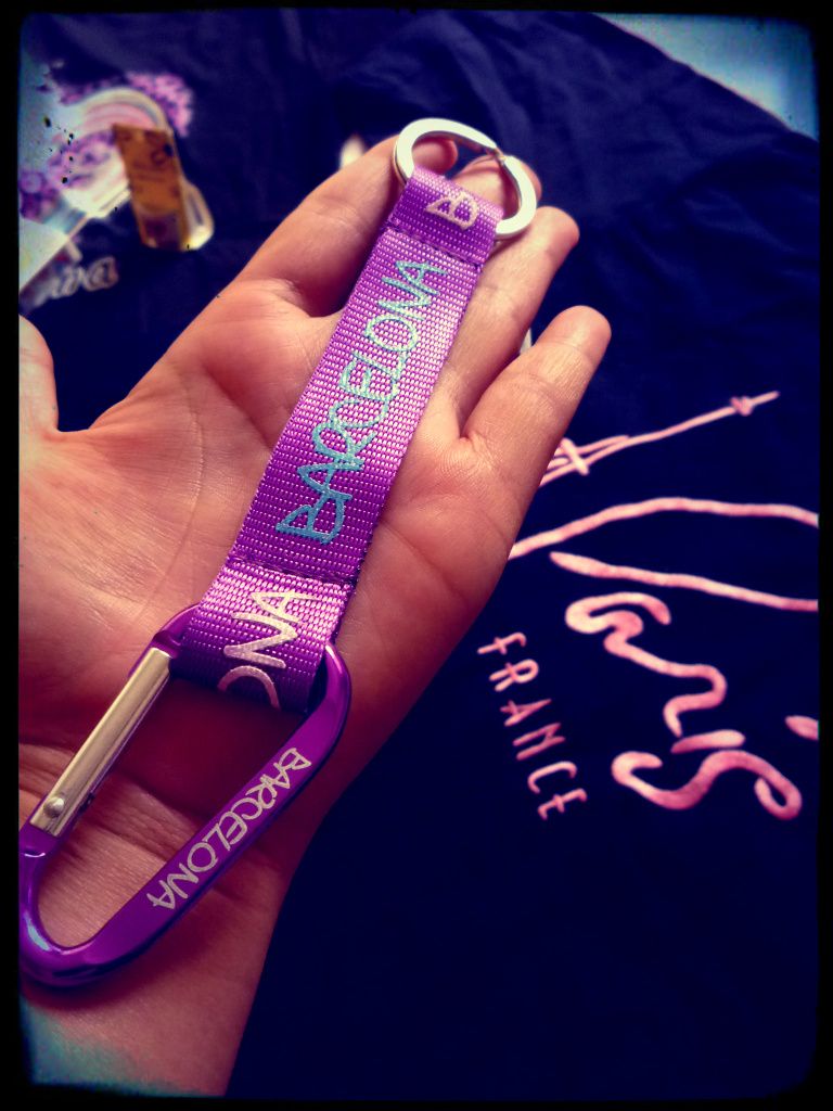 A Barcelona Keychain and carabiner A Barcelona Keychain and carabiner