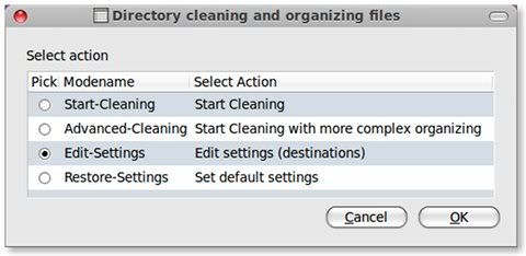 Tampilan aplikasi Files-Organizer yang minimalis