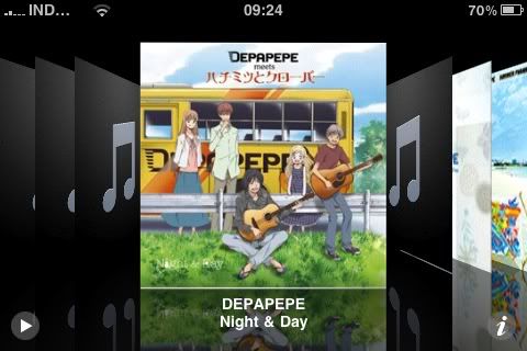 Tampilan CoverFlow album pada aplikasi iPod