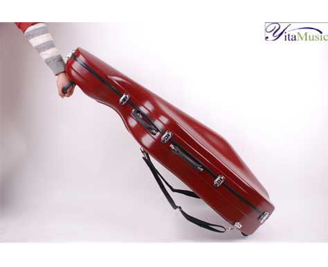 A High Quality FiberGlass FRP Cello Case Red HZC04