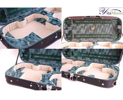 A Double Violin Hard Case Plywood inside , Black HZV12