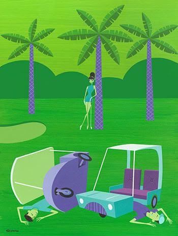 golf course grief by Josh Agle (Shag) Josh Agle (Shag) | ArtsDot.com