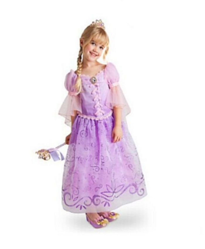 Long Hair Princess Rapunzel Girl Skirt Child Queen Party Costume Fancy ...