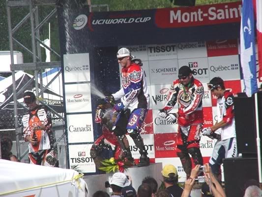 Mount Ste Anne Word Cup 2004 downhill podium