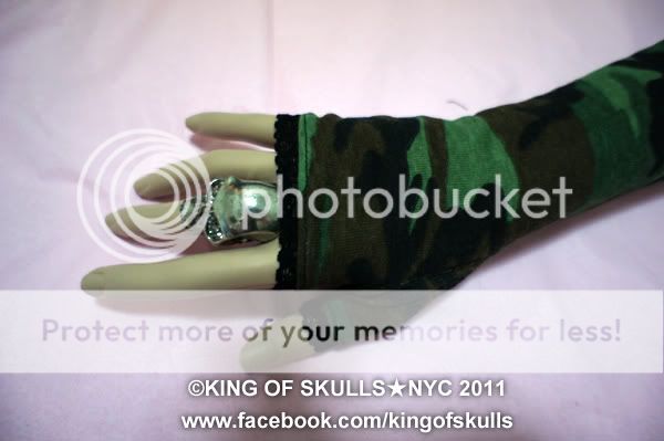 Opera or full length fingerless gloves Military camouflage color 