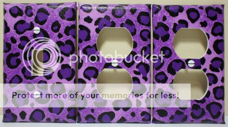 LEOPARD PRINT LIGHT SWITCH & OUTLET COVERS PINK PURPLE  