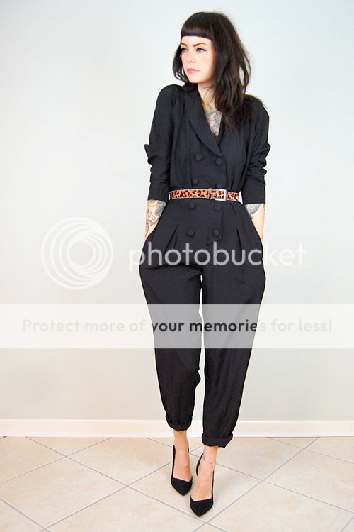   military button PANTSUIT JUMPSUIT bloused POCKET batwing chic SIMPLE