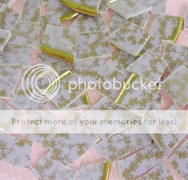 Lavender Gold English Royal Albert Chintz Mosaic Tile