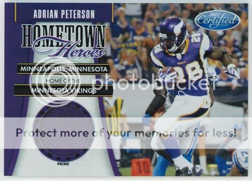 2011 Panini Certified ADRIAN PETERSON Hometown Heroes PRIME PATCH 