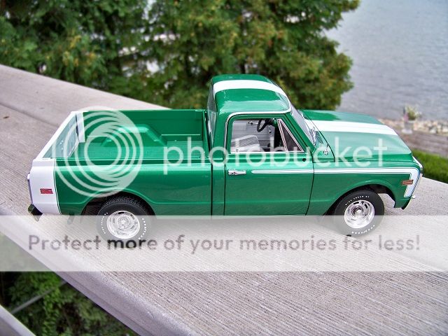 Rally Green 1972 Chevrolet C 10 truck with White Baldwin Motion style 