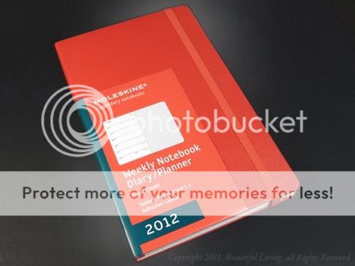 Moleskine 2012 Small Red Weekly Planner Notebook Pocket 3 x 5  